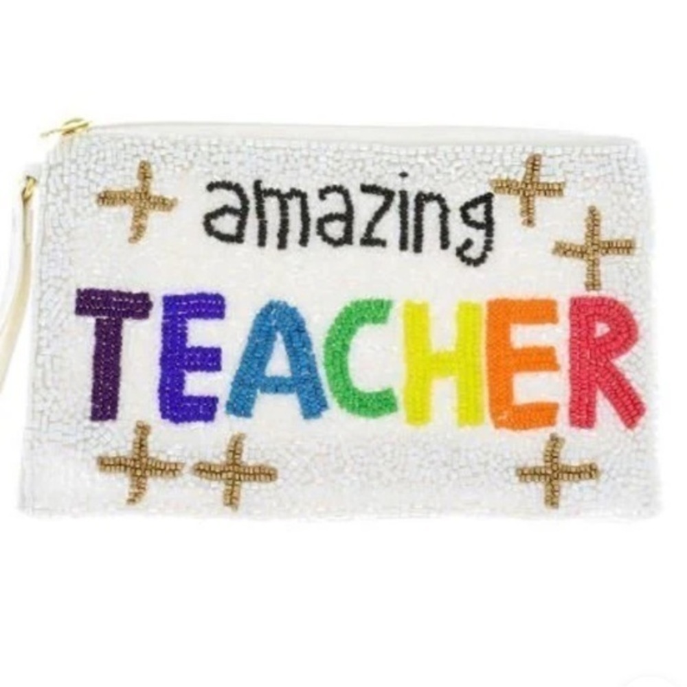 The Kindness Cause Amazing Teacher Beaded Zipper Wristlet
NWT